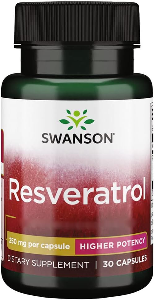 Swanson, Resveratrol, 250mg, 30 Capsules, High Dose, Lab-Tested, Soy Free, Gluten Free, Non-GMO