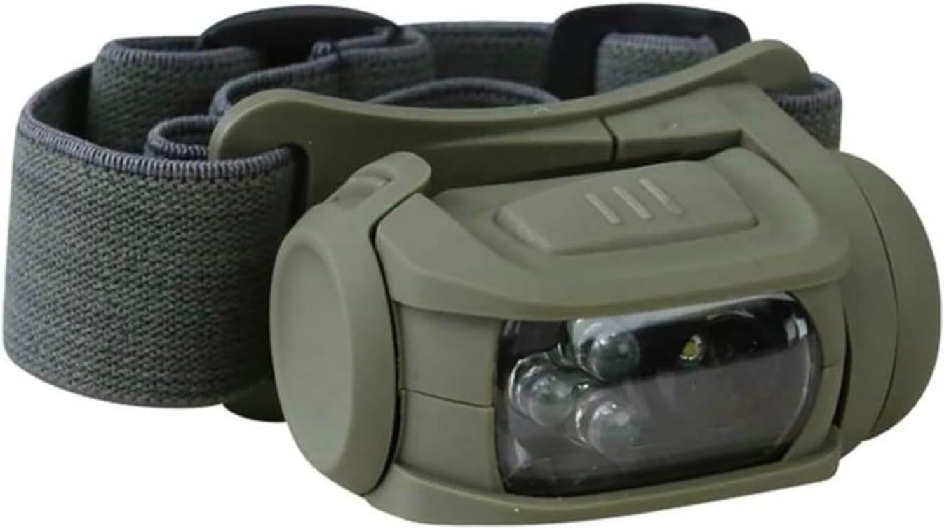Army Combat Military Predator Headlamp II Head Torch Camping LED Lamp Red Filter Olive Green