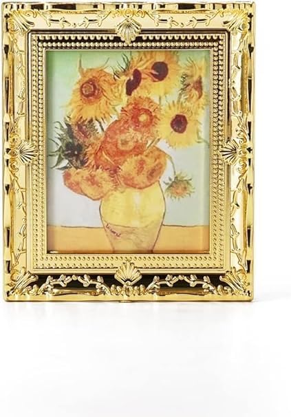 1/12 miniature painting with picture frame doll's house accessories, Van Gogh,Equipment for Mini Doll's Houses Dollhouse Accessories