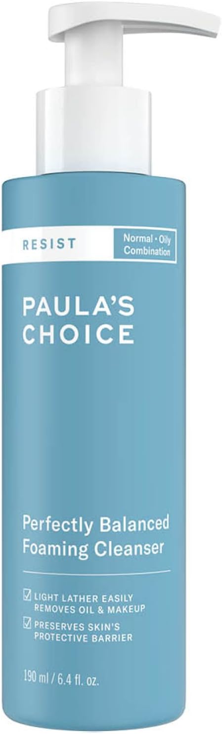 Paula's Choice RESIST Anti Aging Foaming Cleanser - Hydrating & Soothing Face Wash with Hyaluronic Acid - Fights Blackheads - Combination to Oily Skin - 190 ml