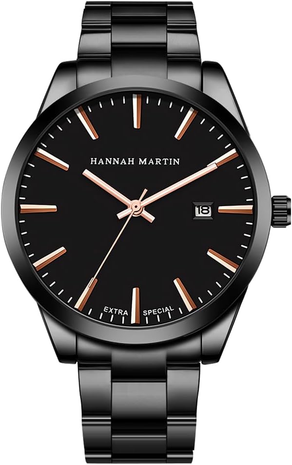 OFFCUP Mens Watches, 52MM Classic Stainless Steel Watch, Analog Quartz Watch with Automatic Date, Business Casual Fashion Men's Wrist Watches