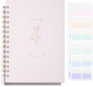 Undated Weekly and Monthly Planner Spiral Bound- Weekly Goals Planner Notebook, Weekly To Do List, Habit Tracker Journal, Academic, Aesthetic, Stylish School or Office Supplies (6.1" x 8.4" - Pink)