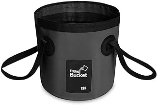 BANCHELLE Collapsible Bucket Water Container Portable Folding Camp Wash Basin for Outdoor Traveling Hiking Fishing Car Washing Gardening Camping (Black, 12L)