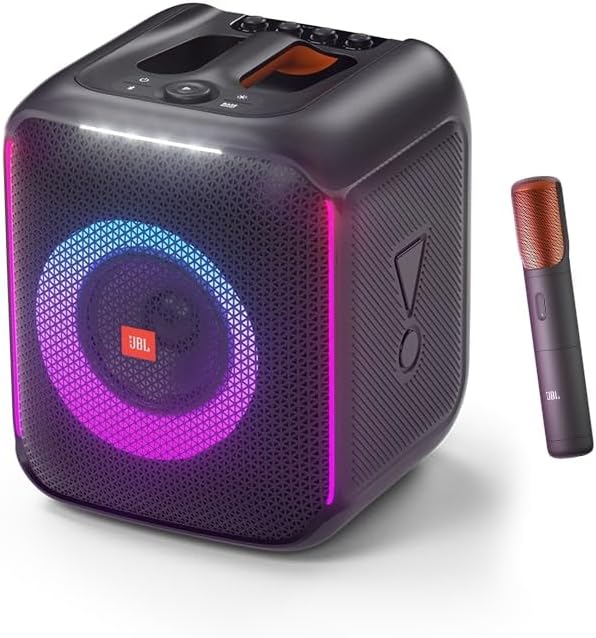 JBL PartyBox Encore Portable Indoor and Outdoor Party Speaker with Built-In Lights, IPX4 Splashproof Design, Deep Bass and 10 Hours of Playtime, Black