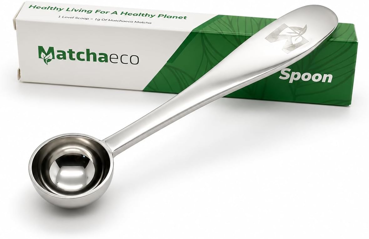 1g Matcha Tea/Coffee Scoop Measuring Spoon | Boxed Matcha Green Tea Powder 1g Scoop | 2.5ml Capacity 1/2 Teaspoon Size | Cutlery Kitchen Utensil Gift | Premium Stainless Steel |