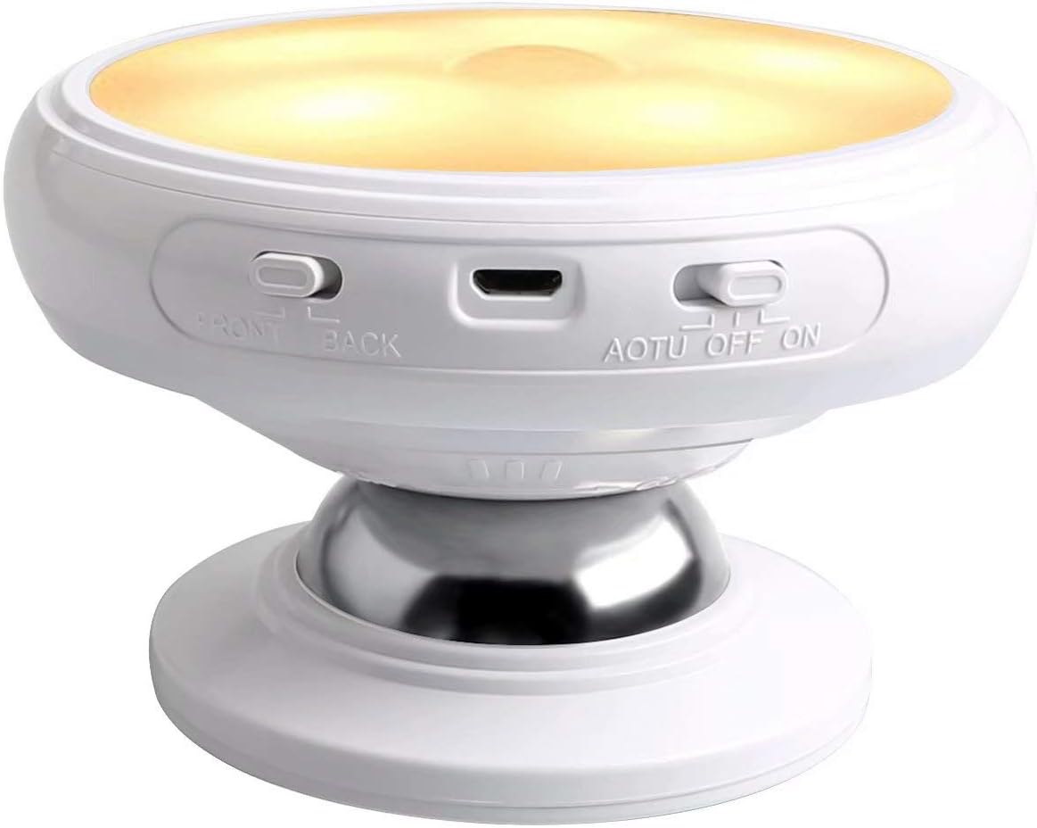 Motion Sensor Night Light, USB Rechargeable Night Light LED Motion Activated Night Light, Detachable Magnet Base, Human Body Induction 360 Degree Rotation Night Light for Kids