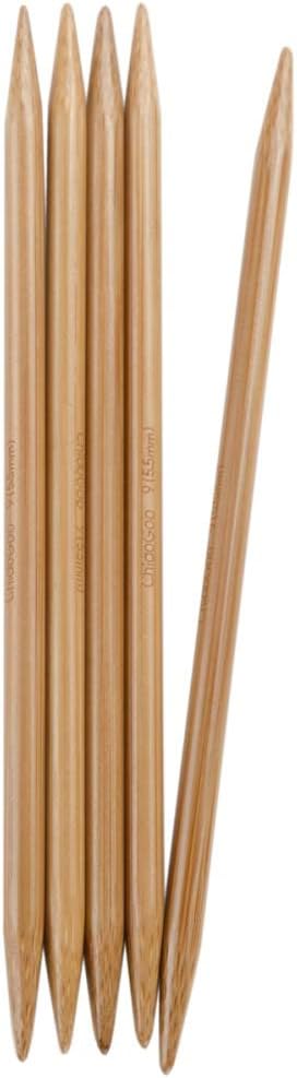 ChiaoGoo Double Point 6-inch (15cm) Bamboo Dark Patina Knitting Needle; Size US 6 (4mm) 1036-6