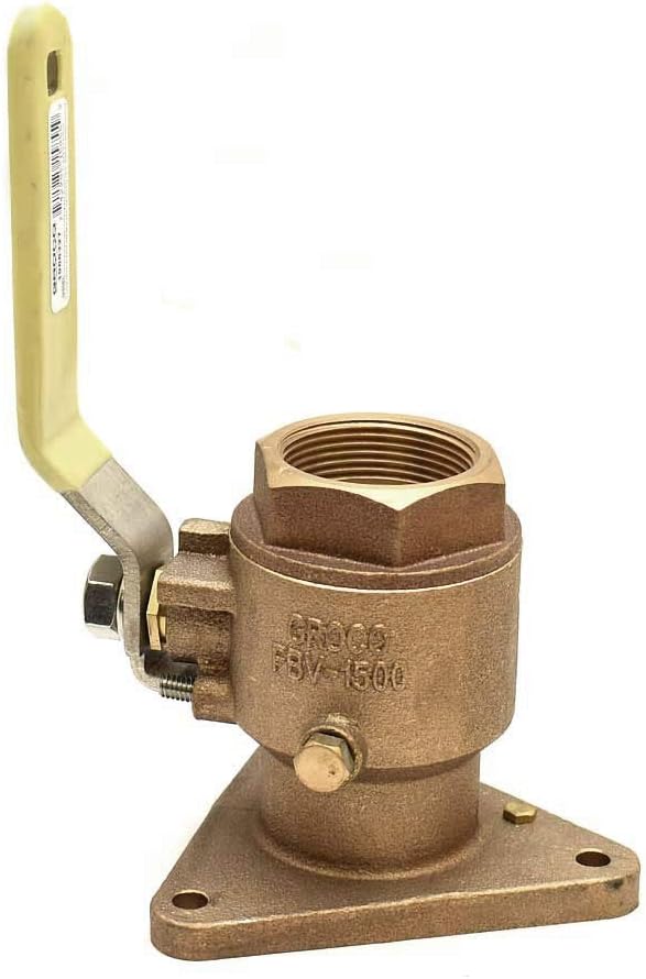 Groco Boat Tri-Flange Ball Valve FBV-1500 | Bronze 1 1/2 Inch