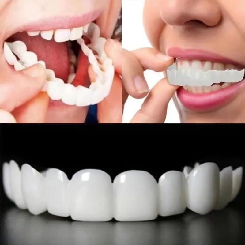 2 Pairs, Temporarily Adjustable for Men and Women, Nature and Comfortable Regain Confidence Smile(White)