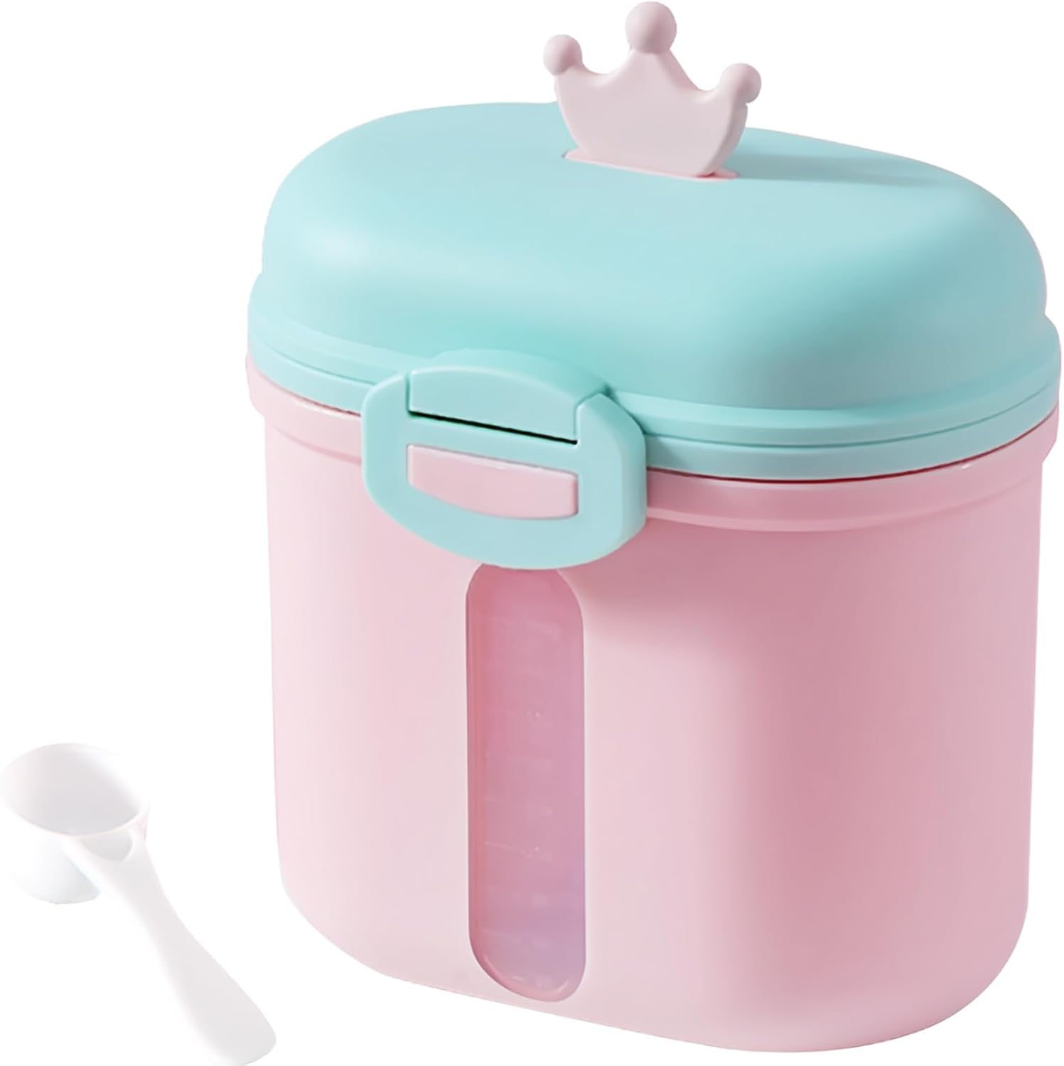 Formula Powder Pots, Milk Powder Dispenser Pot, 240G Capacity Portable Baby Formula Powder Dispenser Milk Powder Pots for Milk Travel-Friendly Milk Dispenser Pots for Travel Outdoor (Pink)