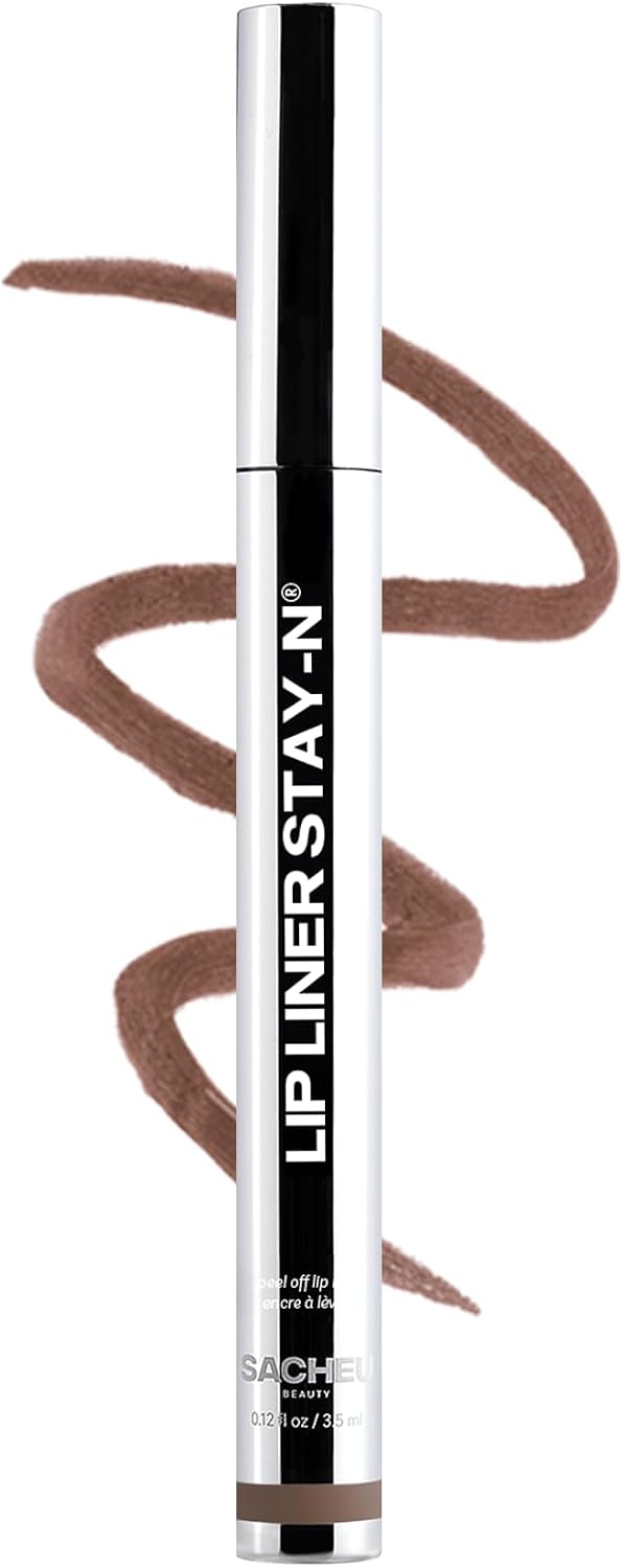 Sacheu Lip Liner STAY-N Peel Off Lip Stain, Longwear, HEY-zel | Water-resistant, transfer & smudge-proof, lip tint with hyaluronic acid & vitamin E for conditioning benefits, matte finish