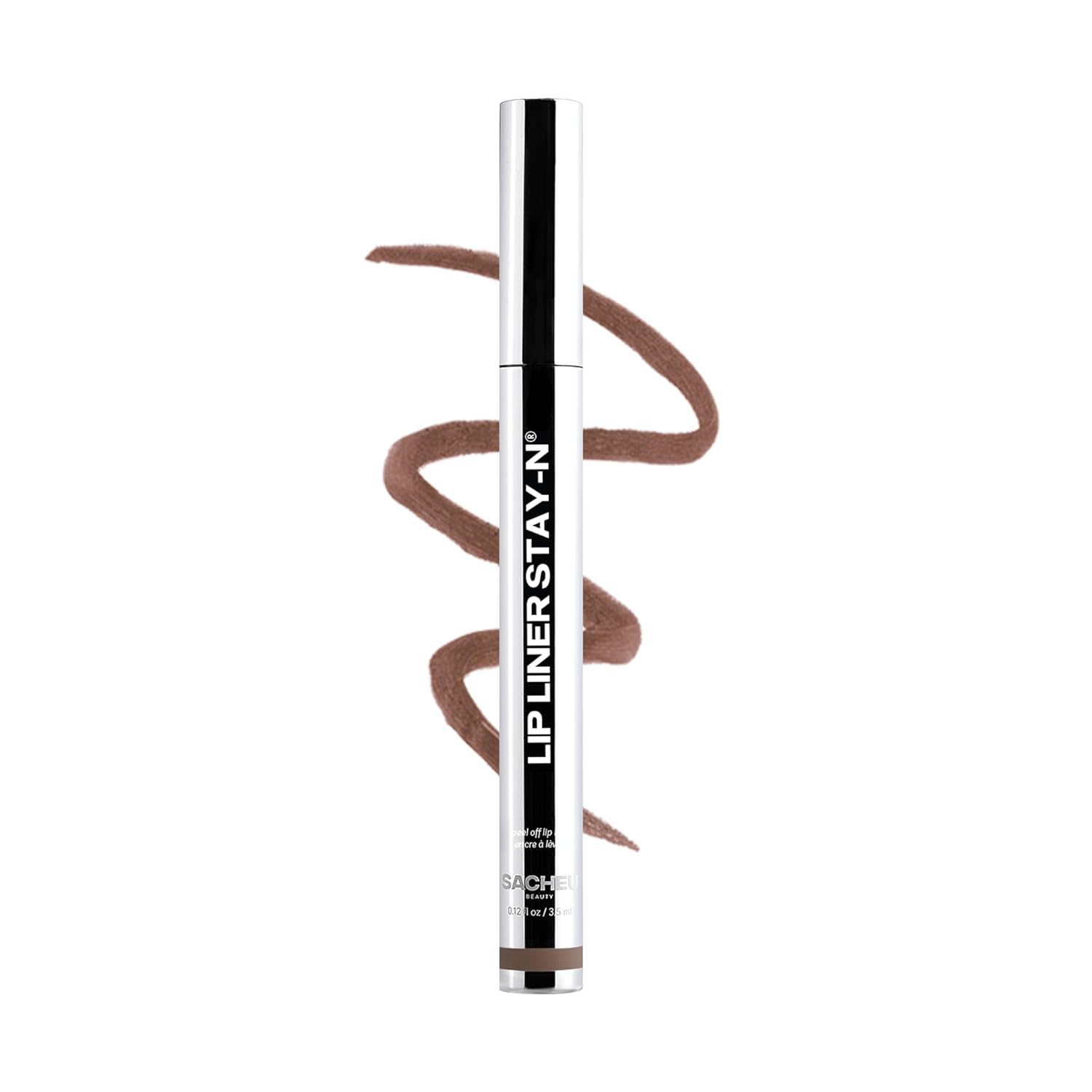 Sacheu Lip Liner STAY-N Peel Off Lip Stain — Long Lasting Waterproof Lip Tint with Hyaluronic Acid & Vitamin E — Transfer Proof Matte Finish, Vegan & Cruelty-Free (HEY-zel)