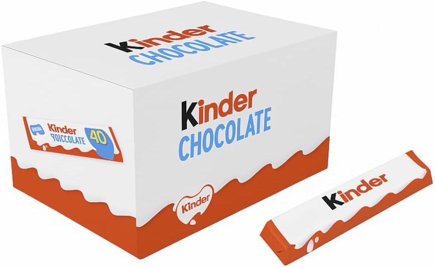 Kinder Chocolate Medium Bars Bulk Pack of 36 Fine Milk Chocolate Bars with Milky Filling Ideal for Gifting Sharing Snack Boxes Kids Treats Sweet Hampers Office Snacks Party Favors Chocolate Box