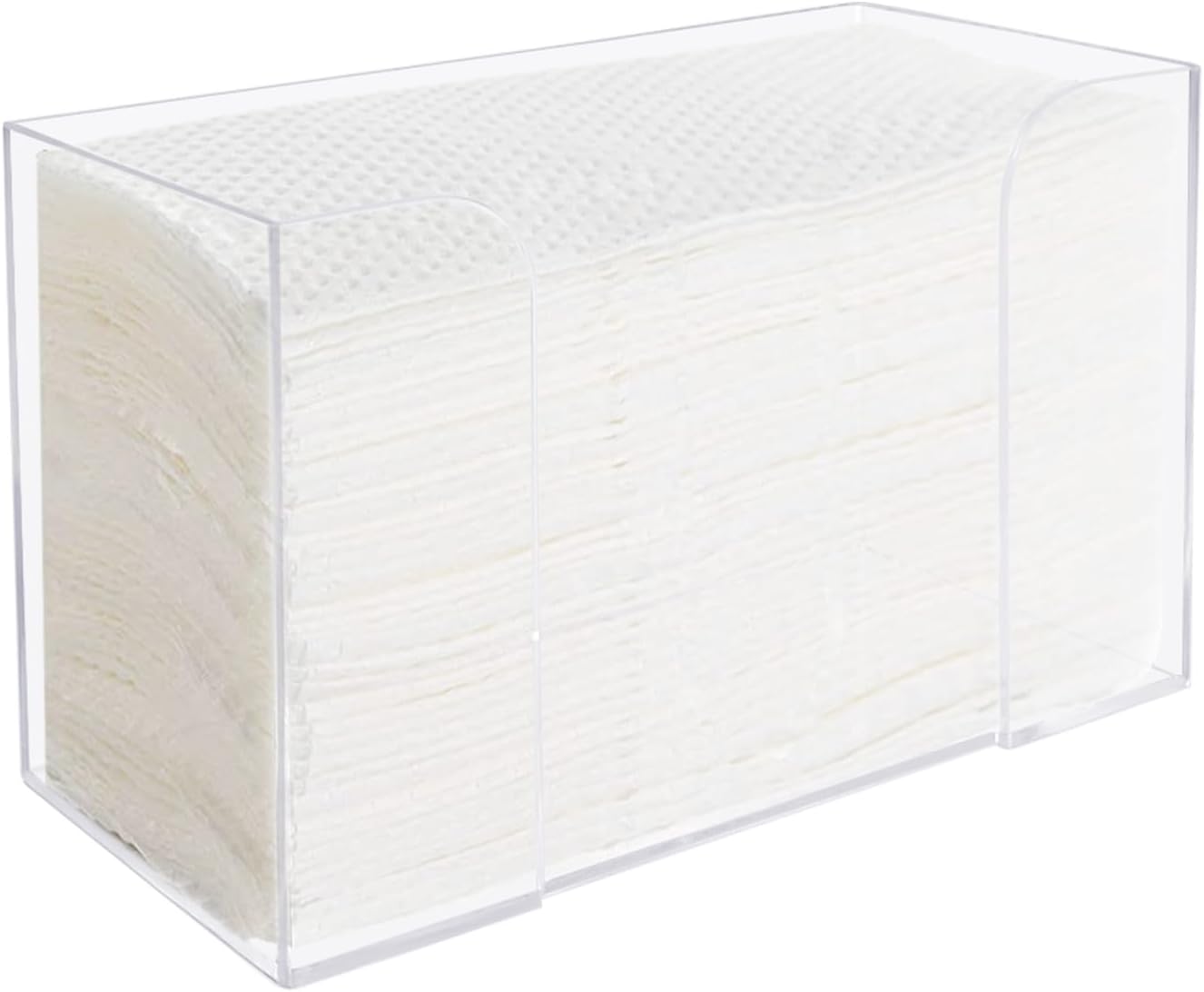 Juwacoo Clear Countertop Paper Towel Dispenser, Hand Towel Dispenser, Touchless Paper Towel Dispenser Box, Kitchen Bathroom Paper Towel Holder Compatible with Z-Fold, C-Fold or Multi-Fold Paper Towels