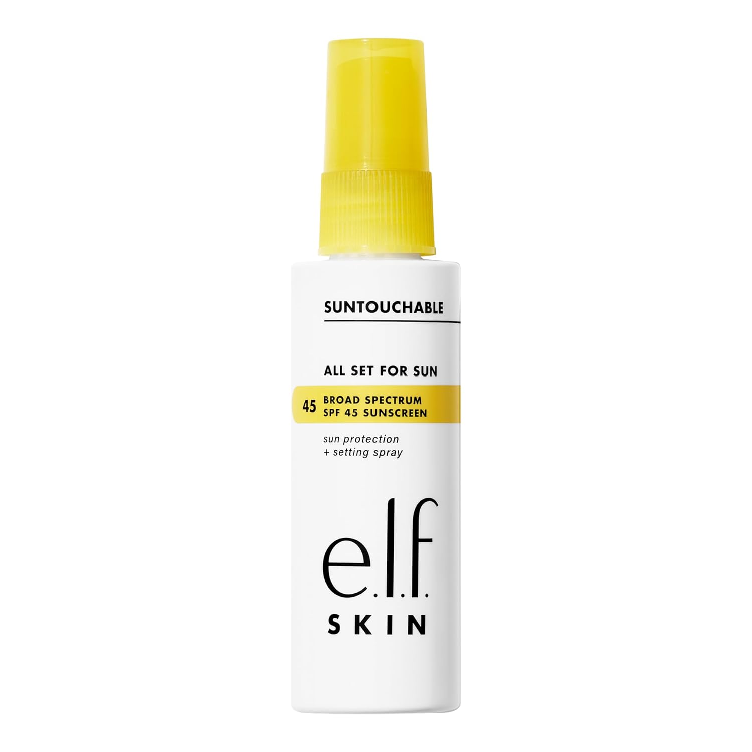 e.l.f. SKIN All Set For Sun SPF 45, Setting Spray With SPF 45 For Long-Lasting Makeup, Weightless, Non-Greasy Formula, Vegan & Cruelty-Free, Packaging May Vary
