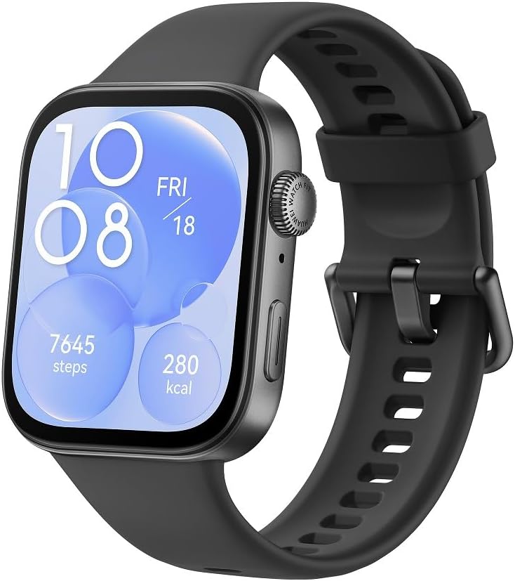 HUAWEI Watch FIT 3,1.82" AMOLED Display ,Ultra-Slim Design,All-Round Fitness Management,Comprehensive Health Managment,Durable Battery Life,Compatible with iOS & Android, Black