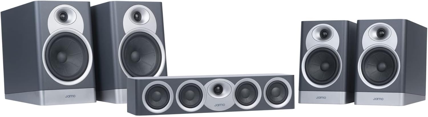 Jamo S7-17HCS Home Cinema System, Blue Fjord - Delivers High-Resolution, Room-Filling Sound - Includes Two S7-15B, Two S7-17B Bookshelf Speakers & One S7-43C Center Channel