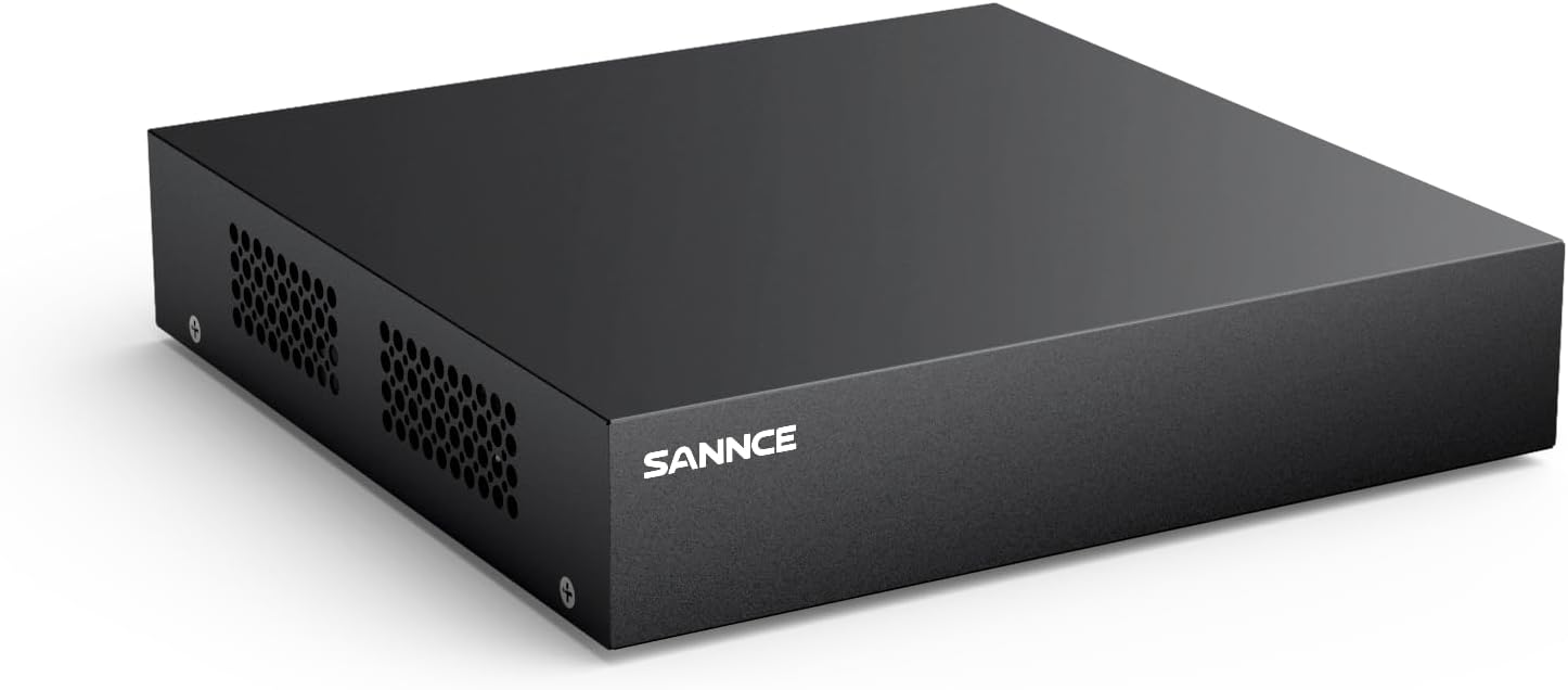 SANNCE DVR 8CH 1080P Full HD 5-in-1 Hybrid Digital Video Recorder Supports TVI AHD CVI CVBS Analog IP Security Cameras for 24/7 Security Surveillance, NO Hard Drive