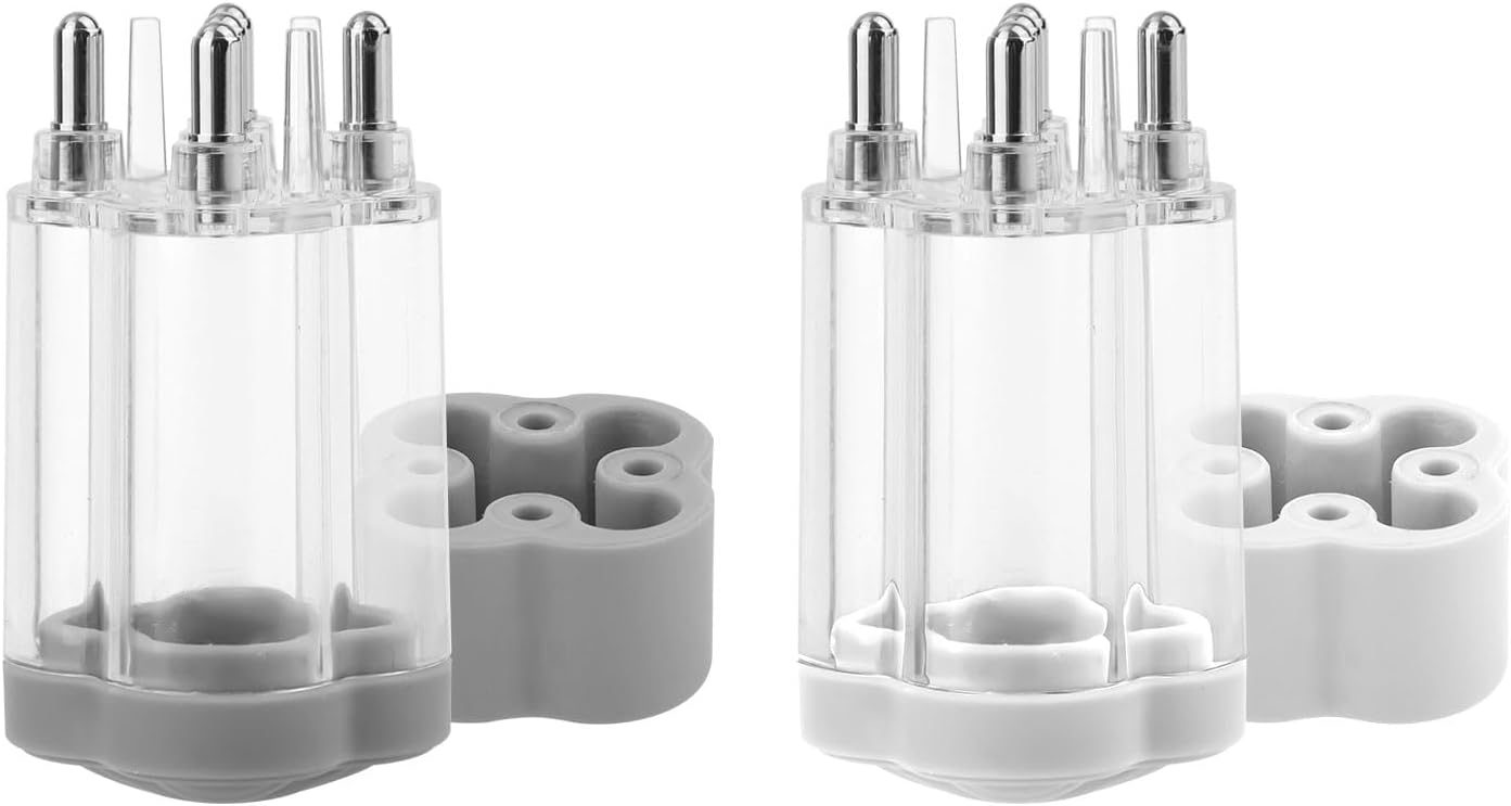 2pcs Hair Oil Minoxidil Applicator, Small Hair Growth Serum Scalp Massager Bottle Dispenser Brush Mess-Free Root Comb for Easy & Quick Massage (White, Gray)