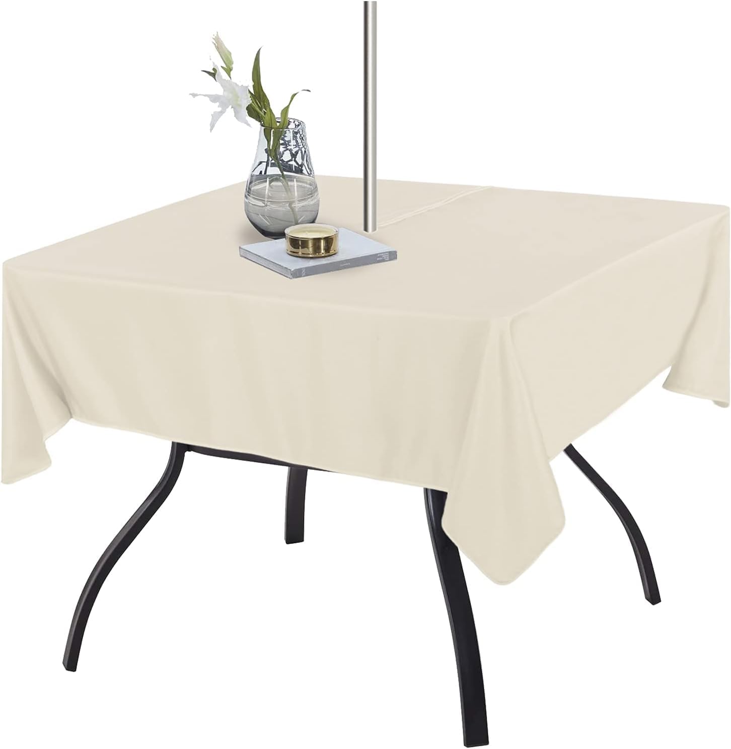 Fitable Square Table Cover Outdoor and Indoor Tablecloth Beige 54 x 54 inch