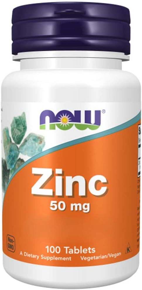 Now Foods, Zinc, 50mg, Depot, High Dose, 1 Tablet Every 2 Days, Zinc Gluconate, 100 Vegan Tablets, Lab-Tested, Gluten Free, Soy Free, Non GMO, Vegetarian
