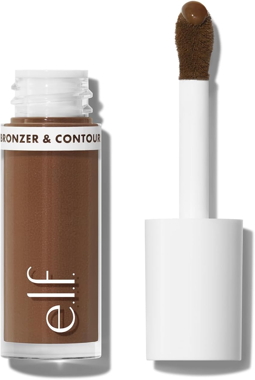 e.l.f. Camo Liquid Bronzer & Contour, Highly Pigmented, Natural-Looking Glowy Finish, Long-Lasting, Rounded Applicator, Vegan & Cruelty-Free, 7 Tan/Deep