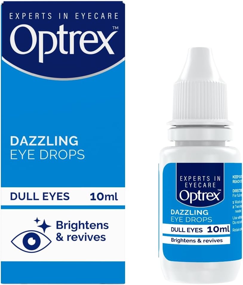 Optrex Eye Dew Dazzling Drops 10ml, 6 Pack - Brighten & Refresh Tired Eyes with Soothing Relief and Long-Lasting Hydration, Ideal Daily Use, Convenient Multi-Pack for Home/Travel