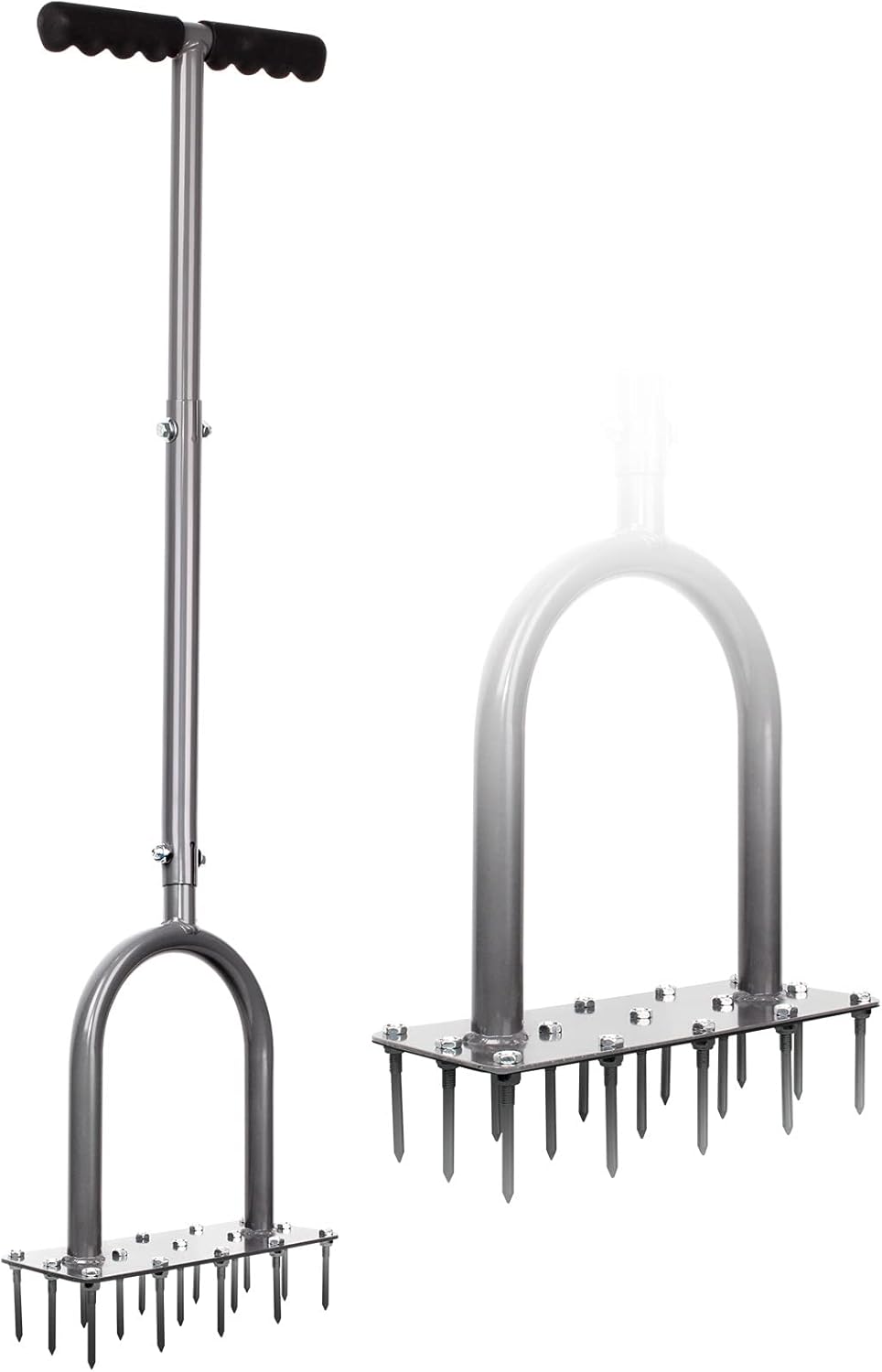Walensee Lawn Aerator Spike Metal Manual Dethatching Soil Aerating Lawn with 15 Iron Spikes, Pre-Assembled Grass Aerator Tools for Yard, Lawn Aeration, Garden Tool, Revives Lawn Health, Patented