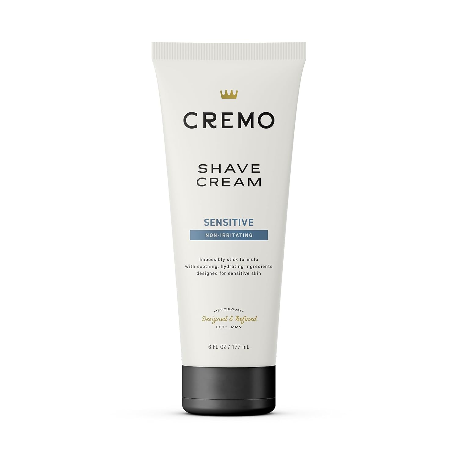 Cremo Sensitive Shave Cream, Astonishingly Superior Ultra-Slick Shaving Cream for Men, Fights Nicks, Cuts and Razor Burn, 6 Fl Oz