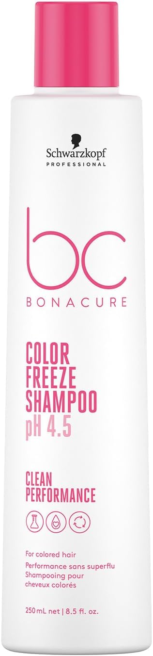 Schwarzkopf Professional Bonacure Color Freeze Shampoo For Colored Hair Vegan Color Locking System pH 4.5 Balancer Technology Long Lasting Color Vibrancy Zero Fade Cleansing Detangling 250 ml
