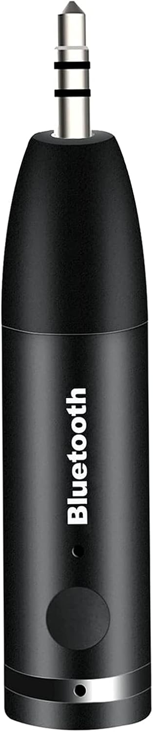 Bluetooth Aux Adapter, Wireless Bluetooth Car Adapter, Mini Portable 3.5mm Aux Receiver for Car, Headphones, Home Stereo Music System (Black)