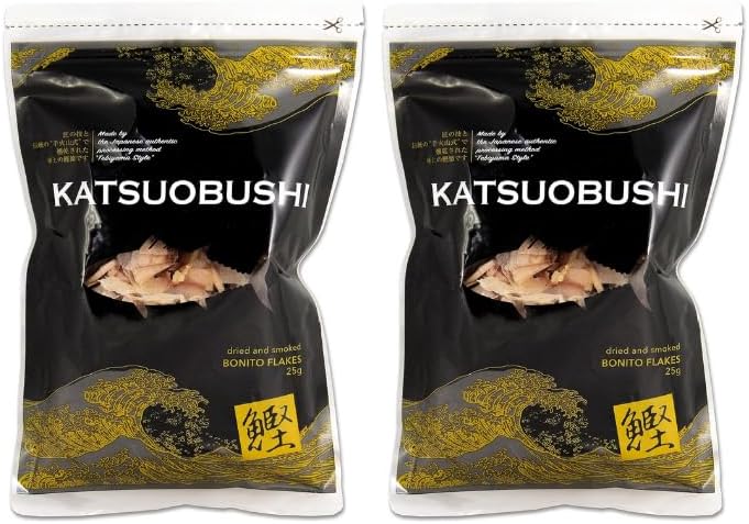 Katsuobushi Bonito Flakes 25g (2 Pack) – Authentic Japanese Dried Fish Flakes for Dashi, Soup Base, Toppings, and More – Umami-Rich Skipjack Tuna Shavings