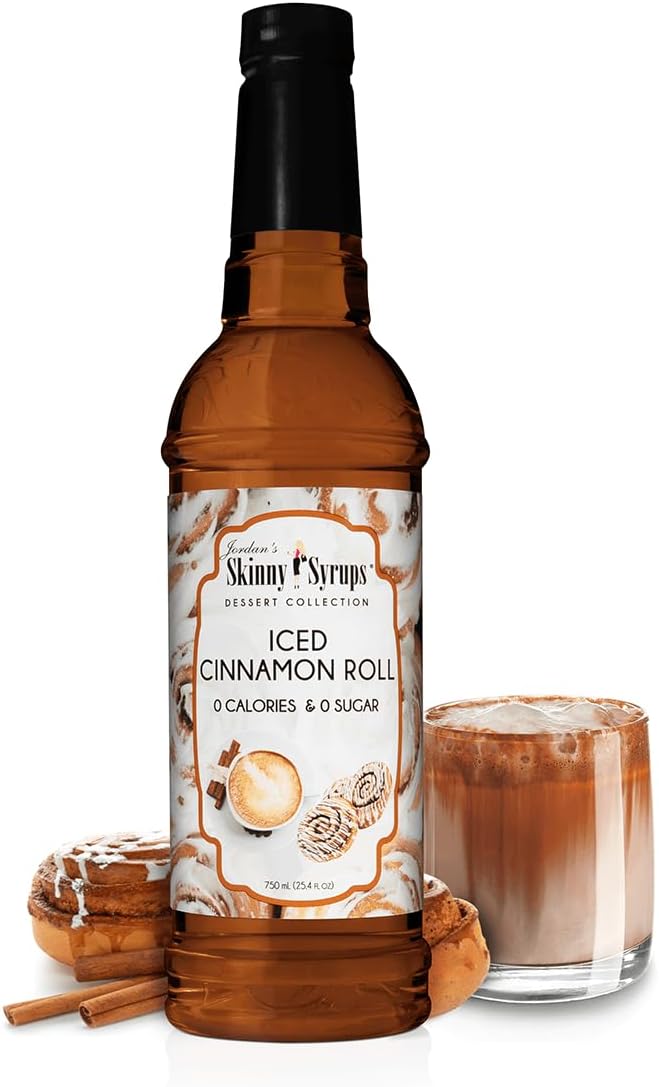 Jordan's Skinny Syrups | 0 Calories | 0 Sugar | Iced Cinnamon Roll Syrup 750mL