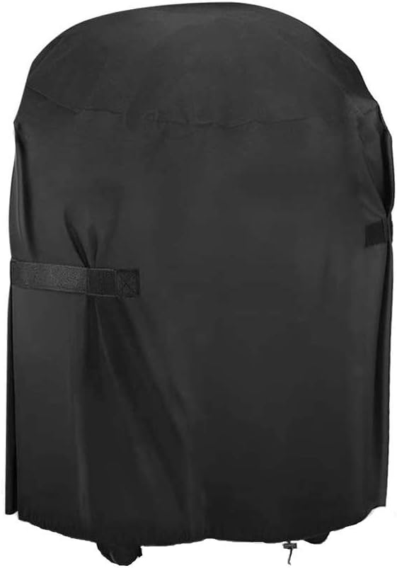 Barbecue Cover, Heavy Duty BBQ Cover, 210D Oxford Fabric Round Outdoor BBQ Grill Cover, Waterproof Windproof Rip-Proof and UV Resistant BBQ Cover (77x90cm)