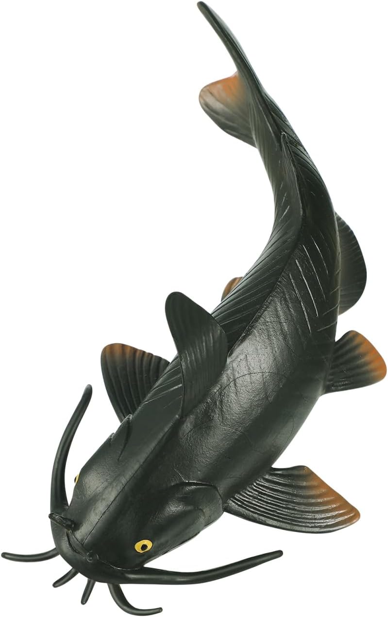 Fake Model Fake Fish Plastic Fish Toy Artificial Figurines Imitated Ornament Playset Cake Topper Toy for Home Decoration, Brown