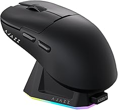 ATTACK SHARK x Ajazz AJ159P Gaming Mouse with Magnetic RGB Charging Dock,2.4G Wireless Gaming Mouse PAW3395 Sensor 26K DPI,1K Polling,6 Programmable Buttons,Ergonomic Computer Mice USB3.0 for PC/MAC