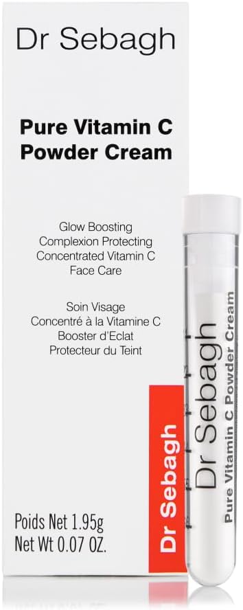 Dr Sebagh Pure Vitamin C Powder Cream Travel Size (1.95 g) | Unique Powder-to-Cream Formula | Award Winning | Improves Complexion, Reduces Discoloration & Enhances Collagen | Lightweight & Refreshing