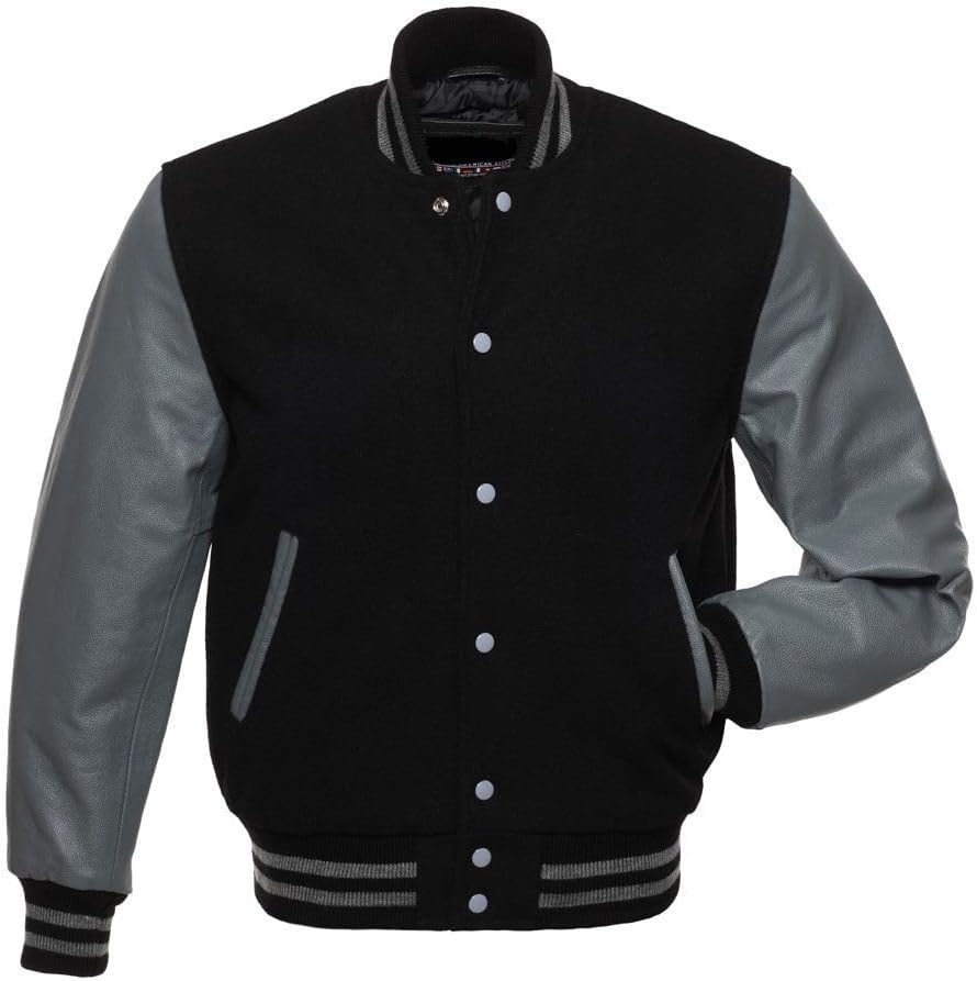 Men's Classic Varsity Letterman Jackets Genuine Leather Sleeve | Wool Blend Baseball College Jacket