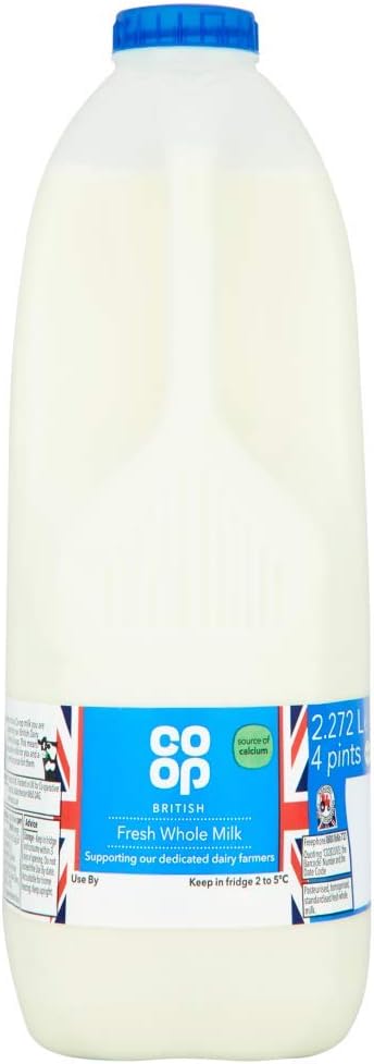 Co-op Whole Milk, 4 pints 2.272L