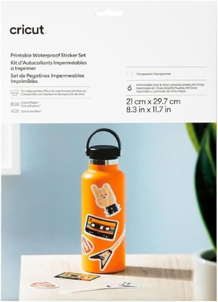 Cricut™ Printable Waterproof Sticker Set – A4 (6 ct)