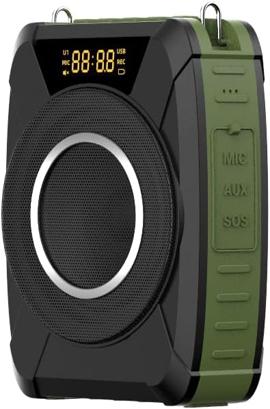 20W Bluetooth Voice Amplifier Wireless Microphone for Teachers, Personal Mic Headset and Speaker System (M808)