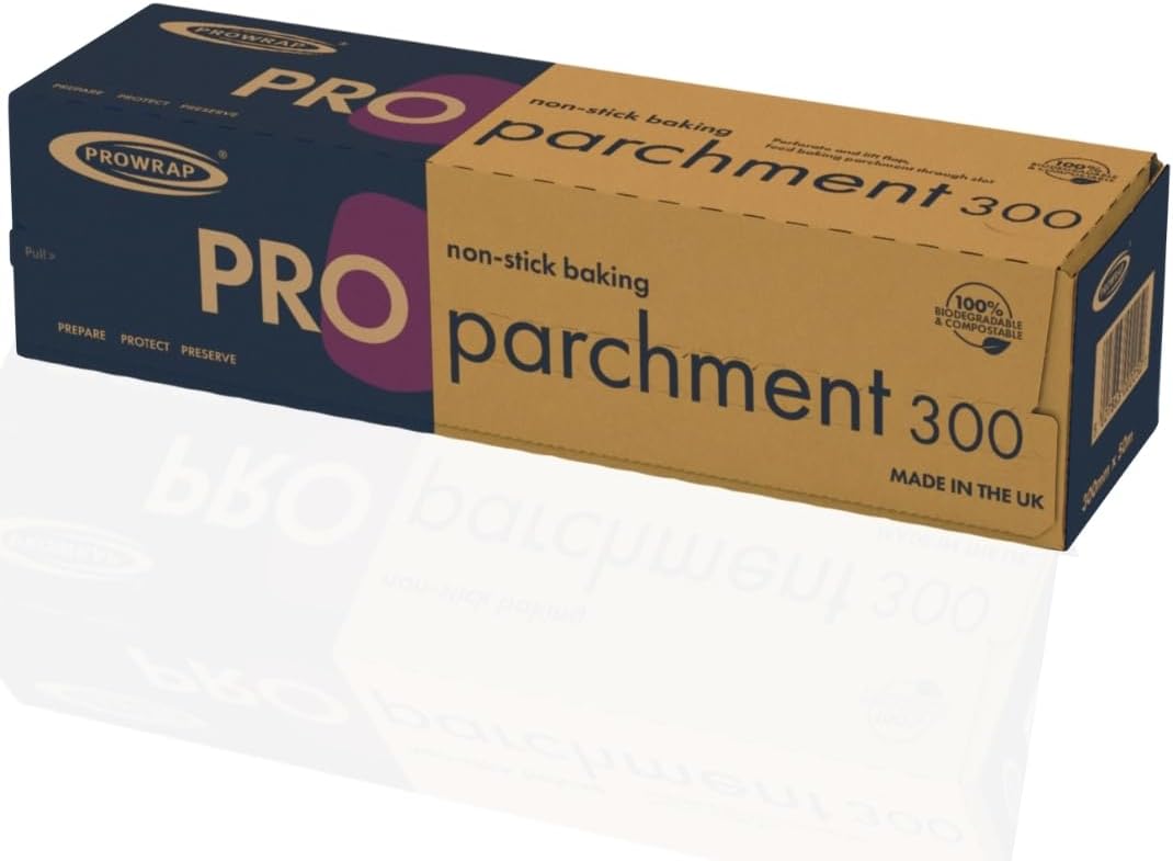 PROWRAP | Baking Parchment 300mm x 50m | Grease-Free Silicone Coated Baking Paper, Great for Home & Professional Catering Kitchens | Single Roll