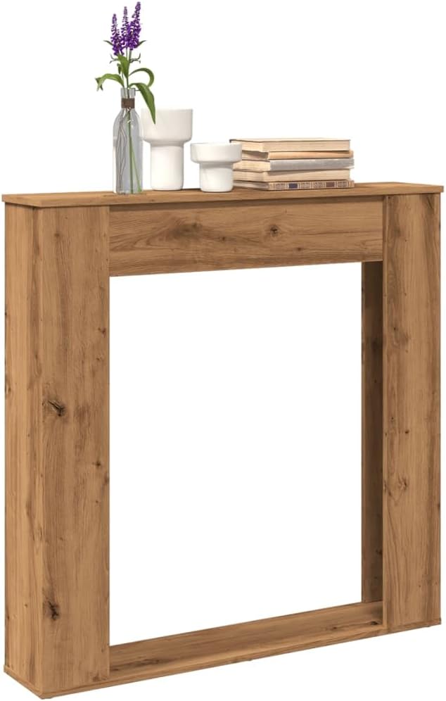 Fireplace Surround, Fire Surround Fireplace Mantel Artisan Oak 100x20x100 cm Engineered Wood