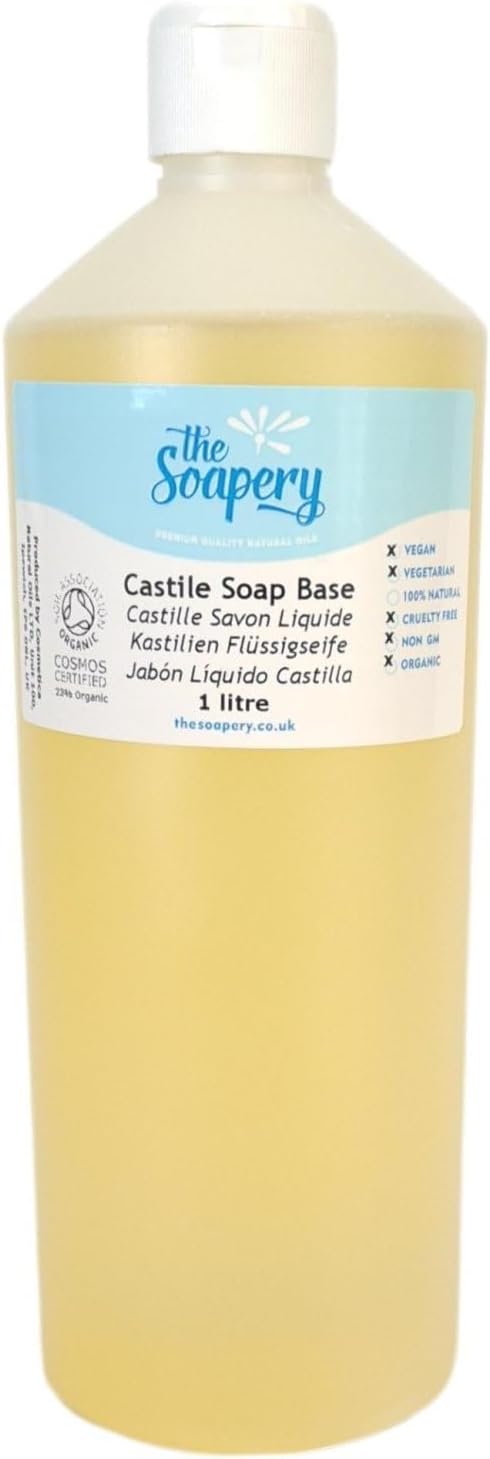 Castile Liquid Soap Base 1 Litre - Organic SLS SLES Sulphate and Paraben Free