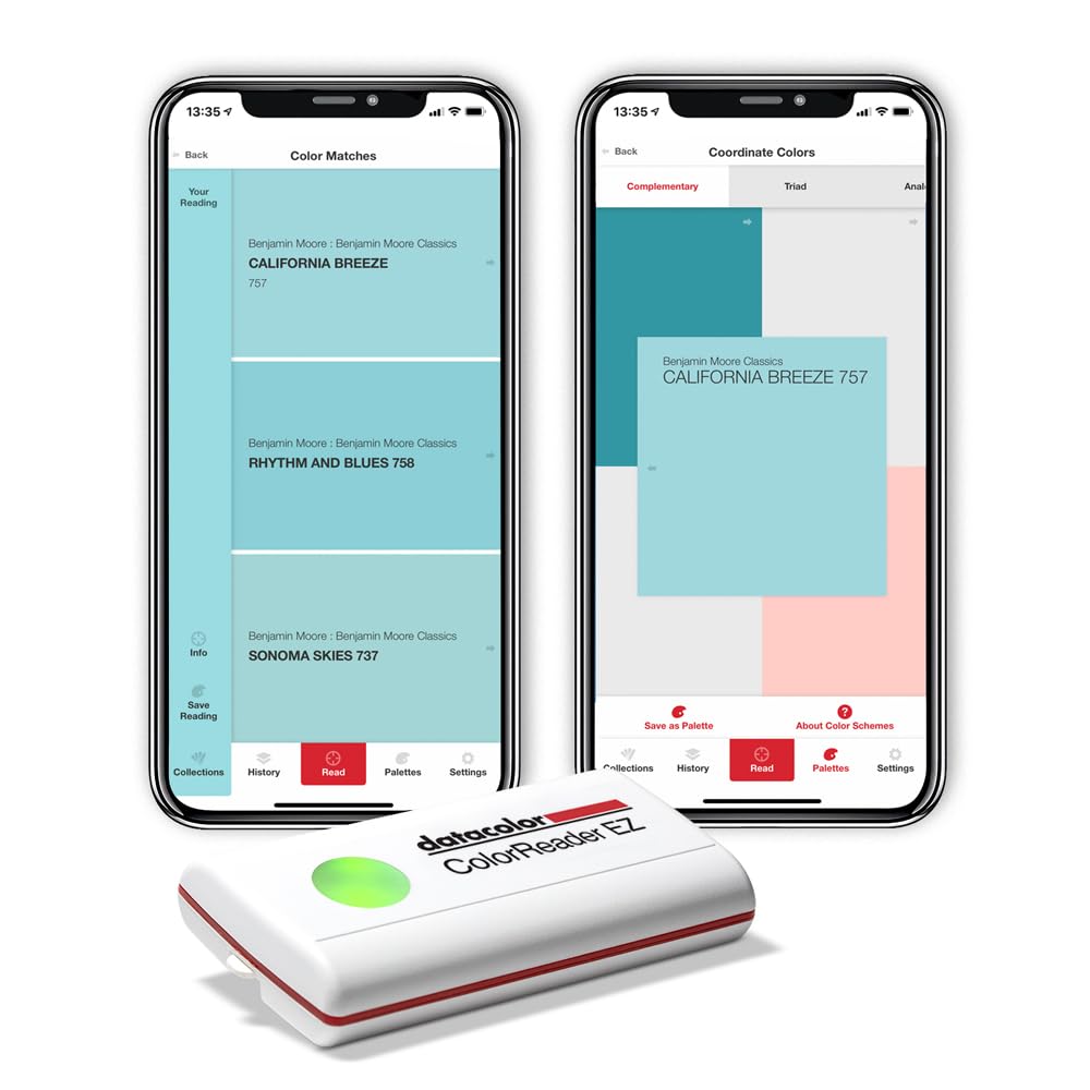 Datacolor ColorReader EZ 2025 Version - Portable Paint Color Matching Tool with Improved Results, Scan for Instant Reading with CIELAB/RGB/HEX Values and Coordinating Colors