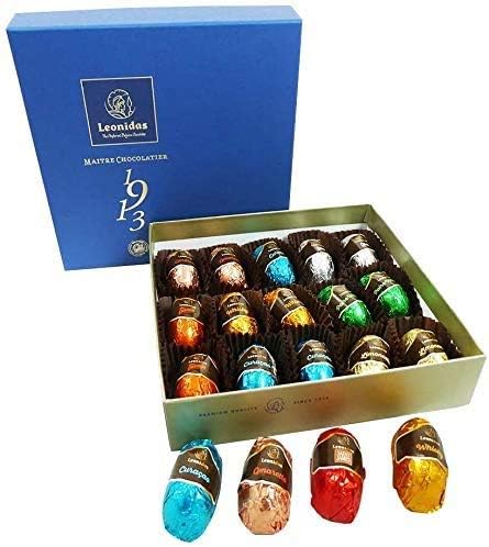 Chocolate Liqueurs Gifts, 16 Assorted Luxury Leonidas Belgian Pure Liquors Coated in Dark Chocolate in a Gift Box