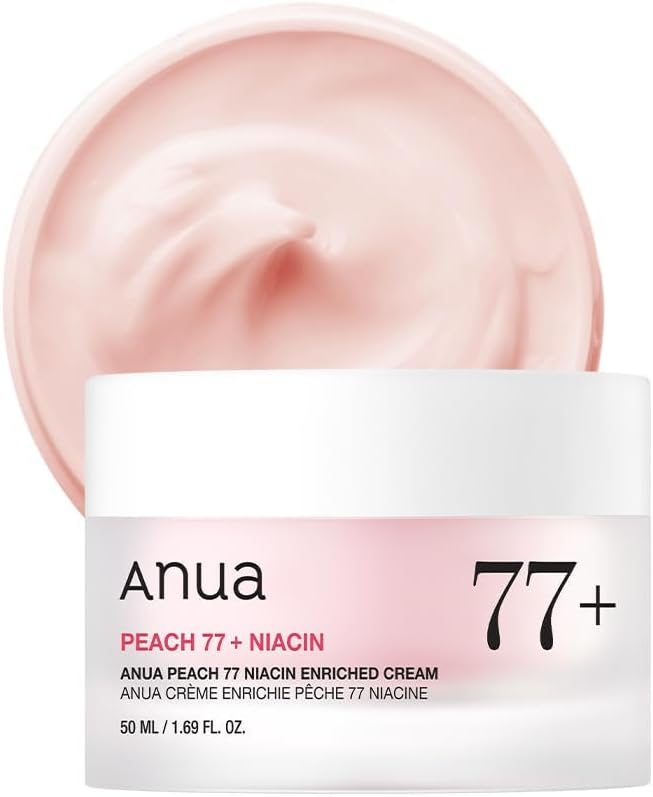 ANUA Peach Niacinamide Cream, Face Moisturizer for Dry Skin with Vitamin B12, Collagen, Ceramide, Panthenol, Korean Skin Care for Glass Skin, 50ml/1.69 fl.oz.