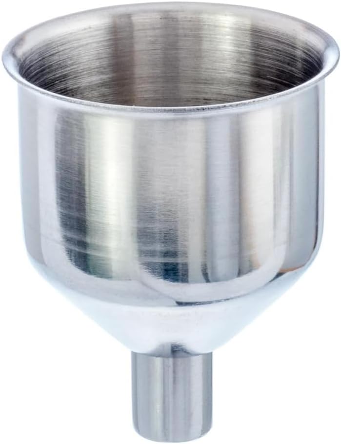 SE Stainless Steel Funnel for Flasks, Small Metal Funnel for Filling Drinking Liquor Flask, Transferring Oil, Juice, Milk, Attached Screw-On Cap