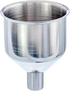 SE Stainless Steel Funnel for Flasks, Small Metal Funnel for Filling Drinking Liquor Flask, Transferring Oil, Juice, Milk, Attached Screw-On Cap