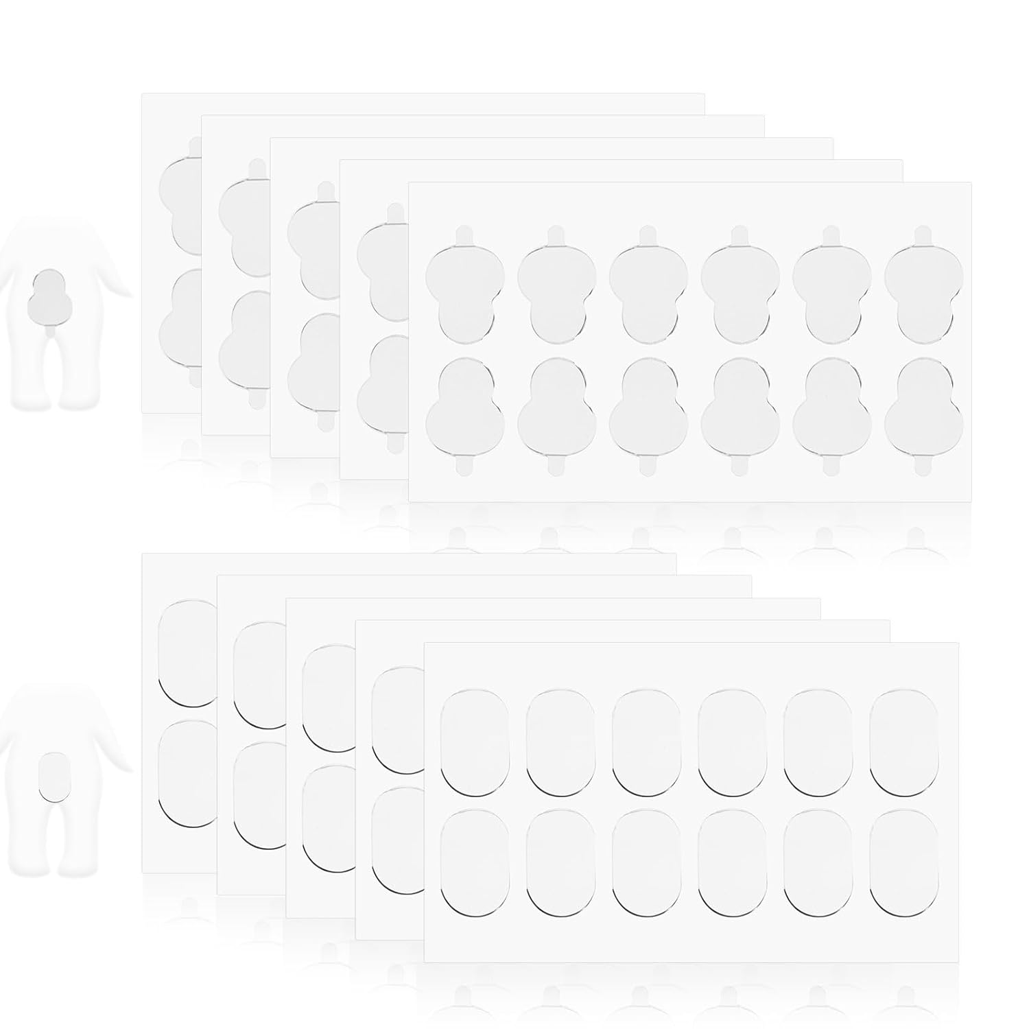 120pcs Adhesive Tape for Sonny Baby, Angel Hipper Gourd Oval Double Sided Clear Pad Sticker, Mini Figure Waterproof Gel Glue Sticky Putty Dots, Phone Accessories Replacement for Doll Craft Decoration